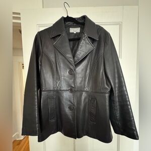 Vintage Pelle 90’s Style Black Leather jacket